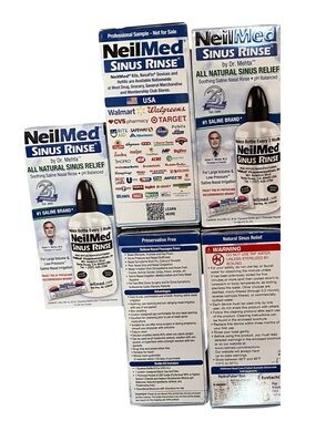 Lot Of 5 Sinus Rise NeilMed Natural Release Rinse 240mL 8oz Travel Exp 2029 NEW